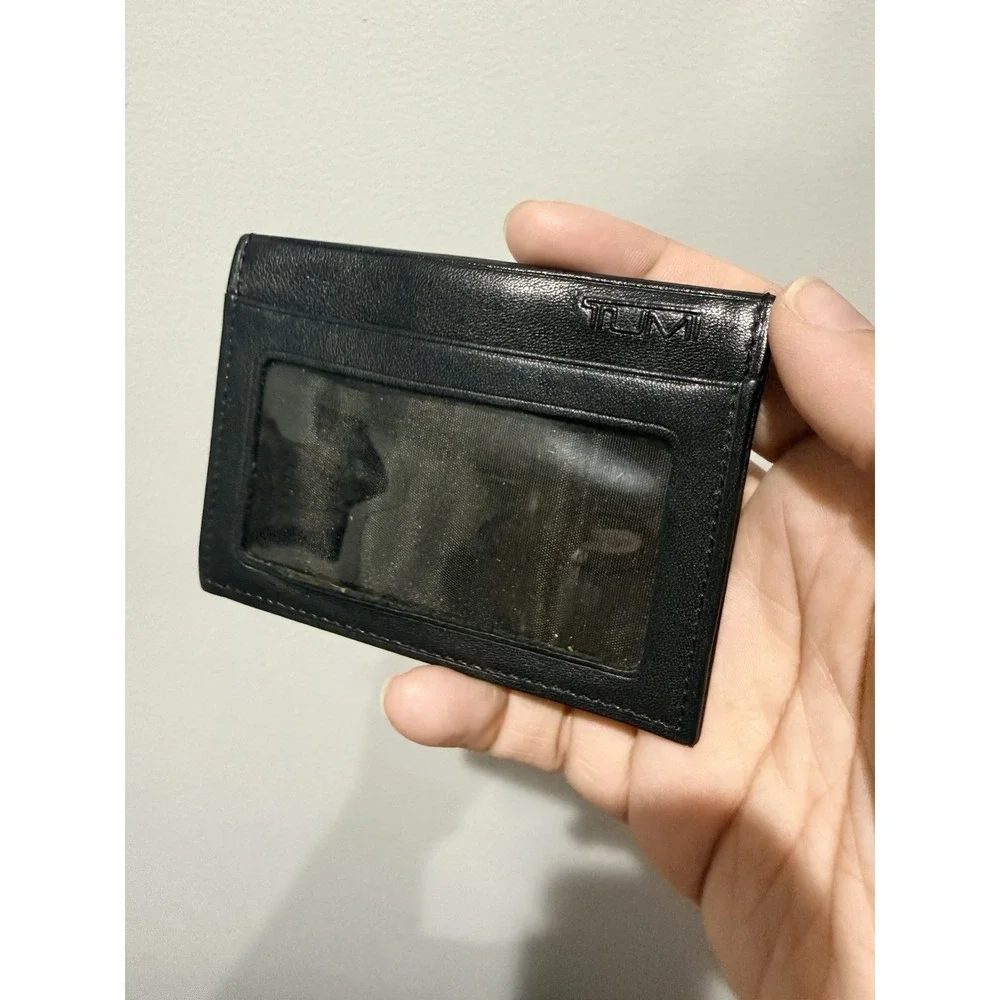TUMI  Slim Card Case ID Black‎ Money Clip Holder P
